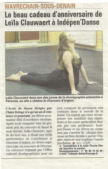 Article de la voix du Nord du 8 décembre 2010